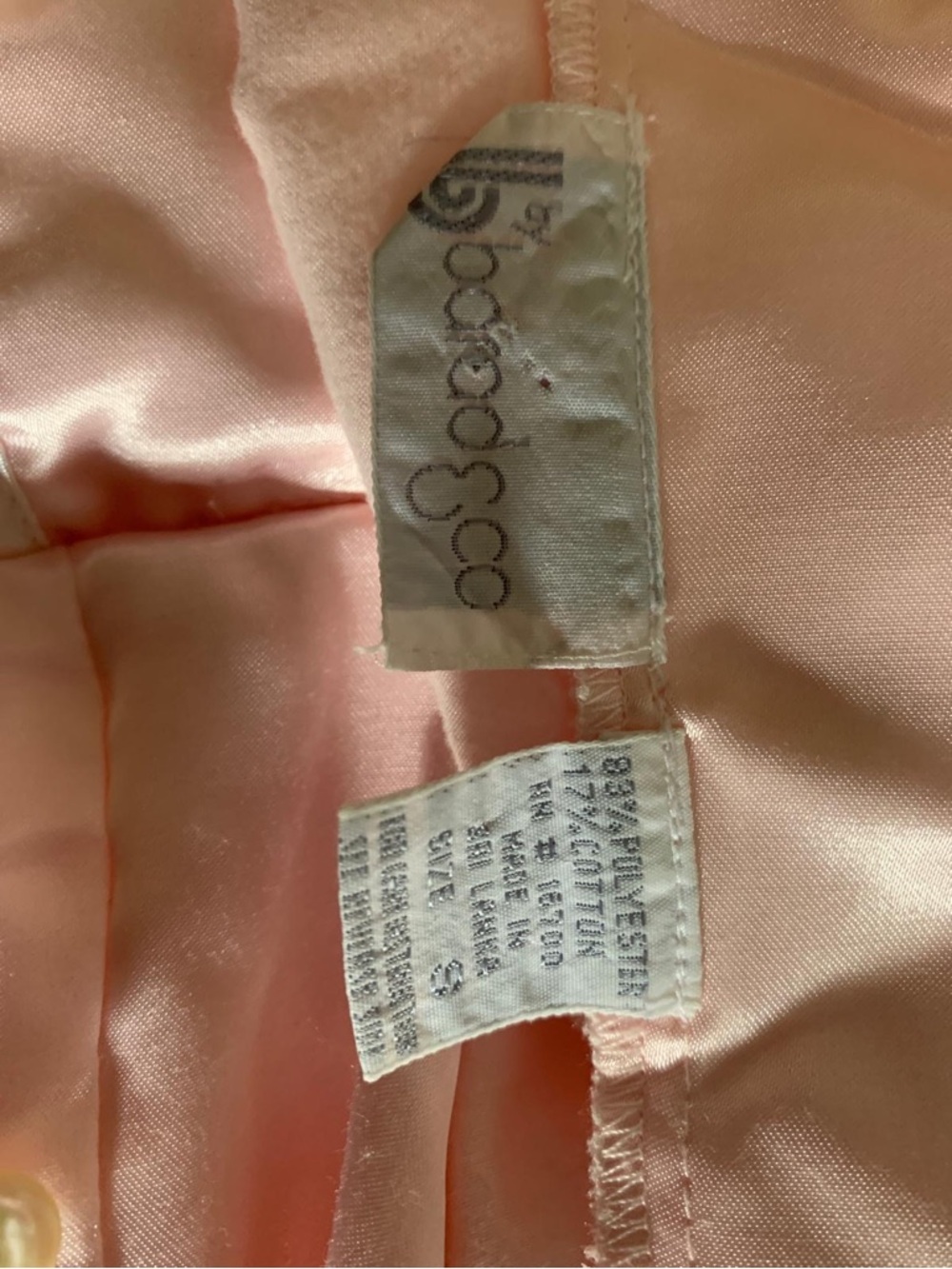 Vintage Barad & Co Light Pink Satin Pintuck Pajama Top - Picture 4 of 12